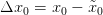 Δx0  = x0 − ˜x0   