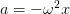 a = − ω2x  