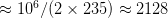      6
≈ 10 ∕ (2 × 235 ) ≈ 2128  