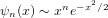          n −x2∕2
ψn (x) ∼ x e  